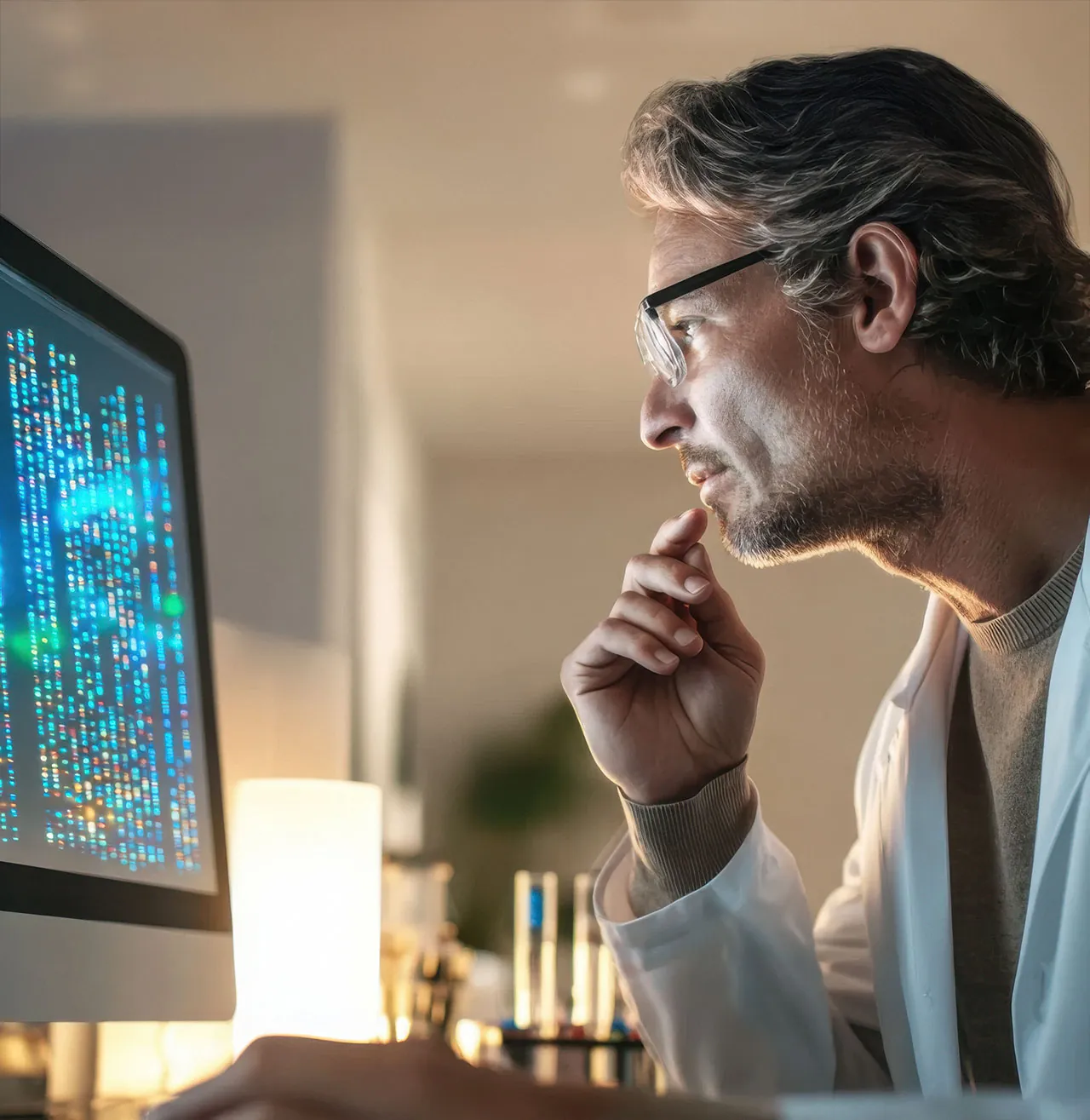 Medical specialist reviewing diagnostic results
